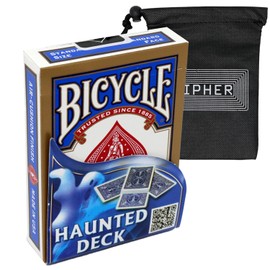 Bicycle Haunted Deck Magic Trick Deck - Easy Beginner Card Magic Trick - Includes Cipher Playing Cards Bag (Blue)