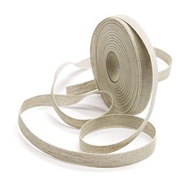 22 Yard Roll of Natural Linen and Cotton Ribbon Tape, 15mm, Made in Italy