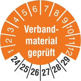 50 Test Labels Bandage Material Tested 18 mm 2024-2029 Test Badges