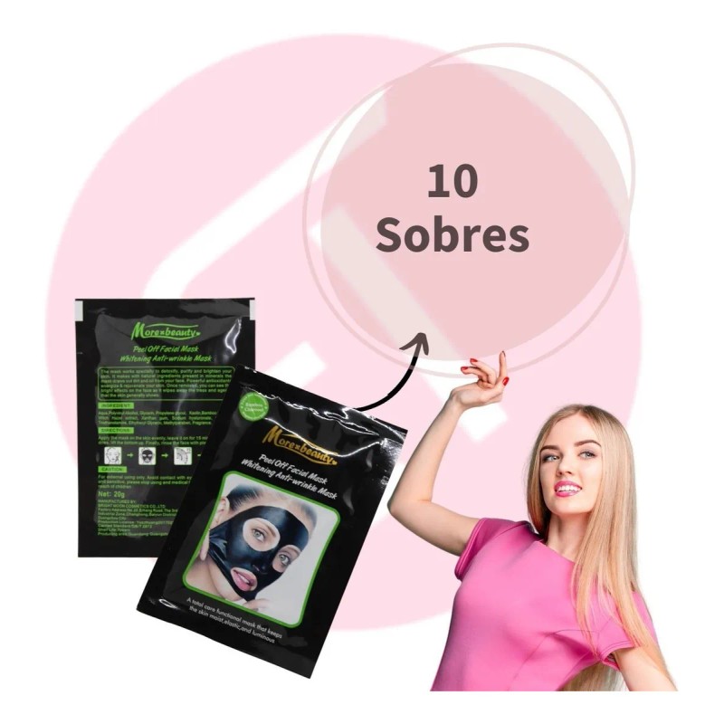 🔥 Mascarilla puntos negros 10 sobres carbón activado tipo de