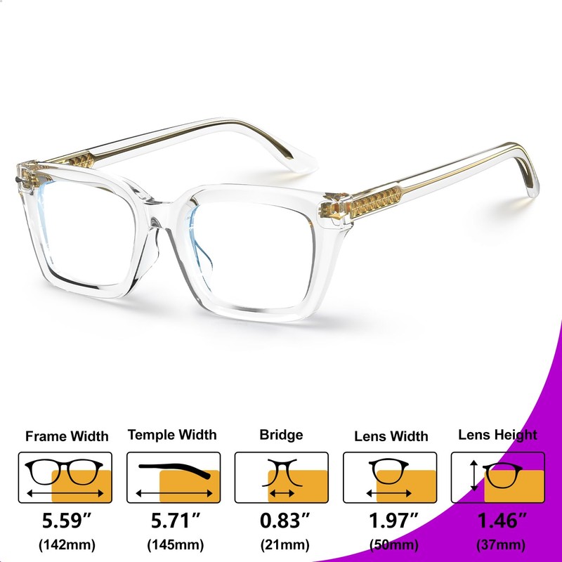VISOONE Progressive Multifocal Reading Glasses Spring Hinge Blue Light Blocking
