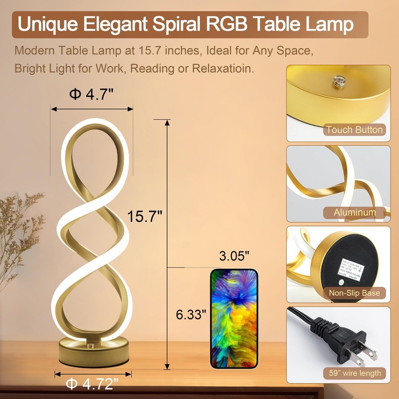 Modern Adebime RGB Table Lamp with 10 Light Modes -