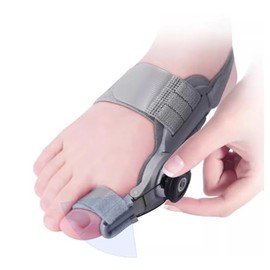 Bellati - 2 piezas (PAR) PREMIUM Corrector de juanetes para mujeres y hombres ortopédico férula con perilla de rota ción flex ible ajustable (Gris)