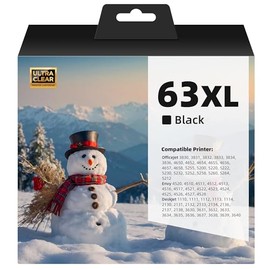 63XL Printer Ink Fit for Officejet 3830 4650 5255 5258 with Envy 4520 3634 Compatible with HP 63XL Ink Cartridges Replacement for HP Ink 63(Black)