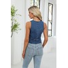 Womens Denim Vest Sleeveless Cropped V neck Jean Vest Casual