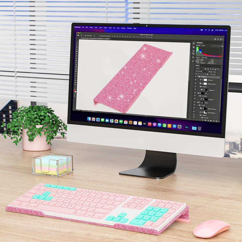 Computer Keyboard Stand for Desktop - 6-Level Height Adjustable Acrylic