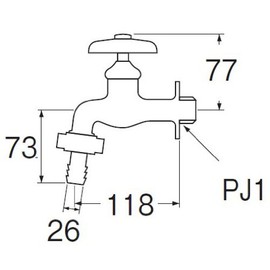 SANEI [Coupling Horizontal Faucet] Nominal 25 Hose Connection Diameter 1.0 inches (26 mm) Y30J-25
