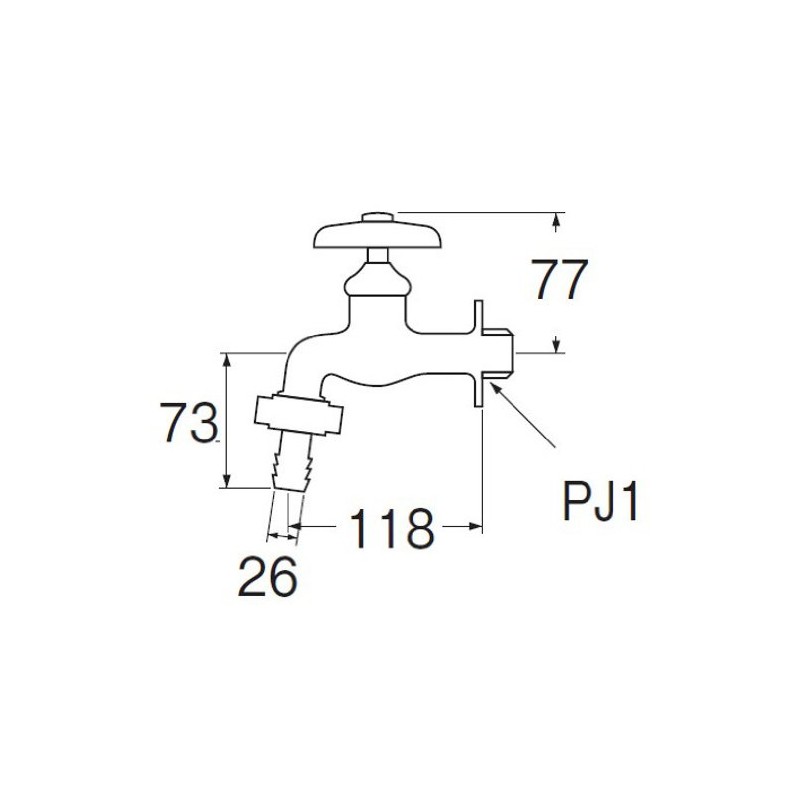 SANEI [Coupling Horizontal Faucet] Nominal 25 Hose Connection Diameter 1.0