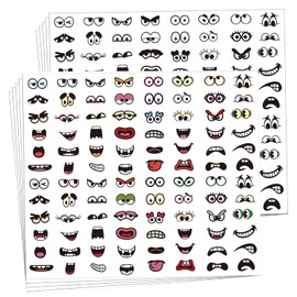 960Pcs Colorful Face Stickers 48 Design Cartoon Stickers for Crafts Cups Parties Scrapbooking DIY Art Decorations Black and Colorful