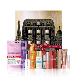 L'Oréal Paris Calendario de Adviento 2025 con 12 Productos Full Size de Maquillaje, Cuidado de la Piel y Cabello – Edición Especial Regalo de Navidad para un Look Completo de Fiesta