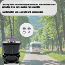 aeobdai 2 Set of RV Drain Valve Handle Aluminium Alloy RV Sewer Valve Handle RV Waste Valve Handle Replacement Kit