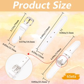 GORGECRAFT Set of 6 Metal Coat Buttons Made of PU Leather Press Stud Fastener White Patch Large Coat Buckle Belt Replacement Clips Fasteners for Capes Duffle Coats Sewing Clothing Accessories DIY