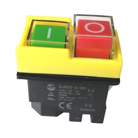 120V 10A KJD20-2 Electromagnetic Waterproof Push Button Switch On Off Pushbutton Switches for Electric Power Tools and Machine Equipment