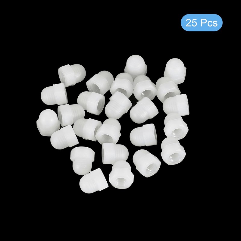 sourcing map M5x0.8 Acorn Cap Nuts, 25Pcs Nylon Dome Cap