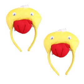 JNAWA 2Pieces Duck Headband Yellow Little Duck Soft Headband Carnival Makeup Headband Accessory Funny Animals Hair Hoop for Adults Kids Animals Party Performance Favors