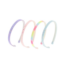 Pack of 4 Glitter Headbands, Sequin Glitter Hair Bands for Women Girls, Non-Slip Glitter Headband for Women, Sequin Coated Headbands, Glitter Headbands, Plastic Headbands with Teeth