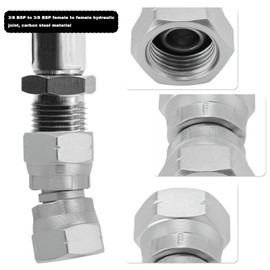 SG Store 2PCS Hydraulic Female to Female Equal Swivel Coupling Adaptor Connector, Carbon Steel, 3/8 Inch BSP to 3/8 Inch BSP, 15.2mm ID