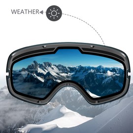 ZIONOR Ski Goggles Lens, XMINI 100% OTG Snow Goggles Detachable Lens for Youth Kids
