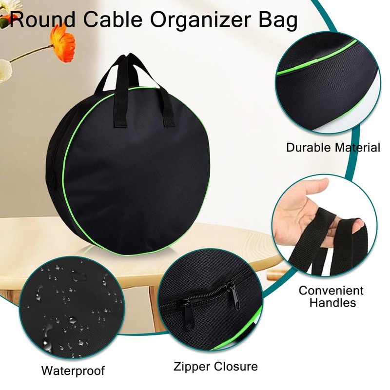 Lunyloer Waterproof Heavy Duty Cable Storage Bag, 2Pcs EV Portable