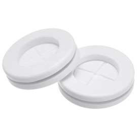 TA-VIGOR 10Pcs Round Rubber Grommets, 25mm Double-Sided Rubber Hole Plug Electrical Wire Gaskets, White Rubber Hole Synthetic Rubber Plug for Wire, Cable and Plugs Protection