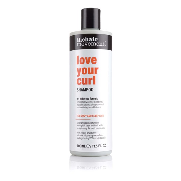 The Hair Movement - Love Your Curl Shampoo (400ml) - Define Curls, Reduce Frizz, Retain Moisture - Cruelty Free, Vegan, 100% Recycled Plastic from the UK
