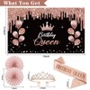 Birthday Decorations for Women, 33pcs Birthday Queen Crown and Sash,