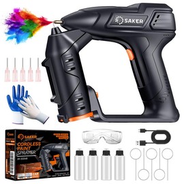 Saker Electric Paint Sprayer for Car Paint Scratch Repair, Cordless Handheld Portable Spray Paint Gun Cabinet, Paint Repair and DIY Dark Blue 1 Gear - Color: Blue three gear configuration