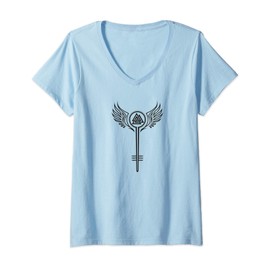 Womens Valkyrie Symbol, Odin Valknut, Shieldmaiden, Viking, Warrior V-Neck T-Shirt