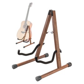 Musbeat Guitar Stand, Acoustic Guitar Stand with Padded Foam, Black Walnut Guitar Stand for Acoustic Electric Guitars, A-Frame Wooden Stand for Home and Studio Floor