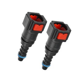Motoforti Car Fuel Line Hose Quick Release Connector Straight 5/16" 7.89mm SAE to 1/4" 6mm Disconnect Hose Plastic Red (Set of 2) Long-Lasting