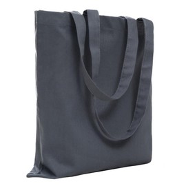 POLHIM Cotton Bag Jute Bag 220 g/m² Heavy - Fabric Bag Unprinted with Long Handles - Robust Carry Bag for DIY, Shopping, Everyday Tote Bags (Pack of 2), gray, Unit size