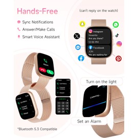 TOOBUR Smart Watch for Women, No Phone No APP Needed,1.83" Fitness Tracker Watch with Heart Rate/Step Tracker/Pedometer/Sleep, IP68 Waterproof Metal Smartwatch Calls Compatible iOS Android