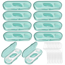 Ceonam 10 Pack Flosser Dispenser Dental Floss Case, Mini Floss Picks, Professional Toothpicks with Travel Case, Travel Purse Essentials for Teeth Cleaning, Portable and Hygienic