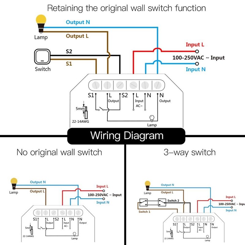 Smart WiFi Switch 1 Way zauzau 16A WiFi Relay with