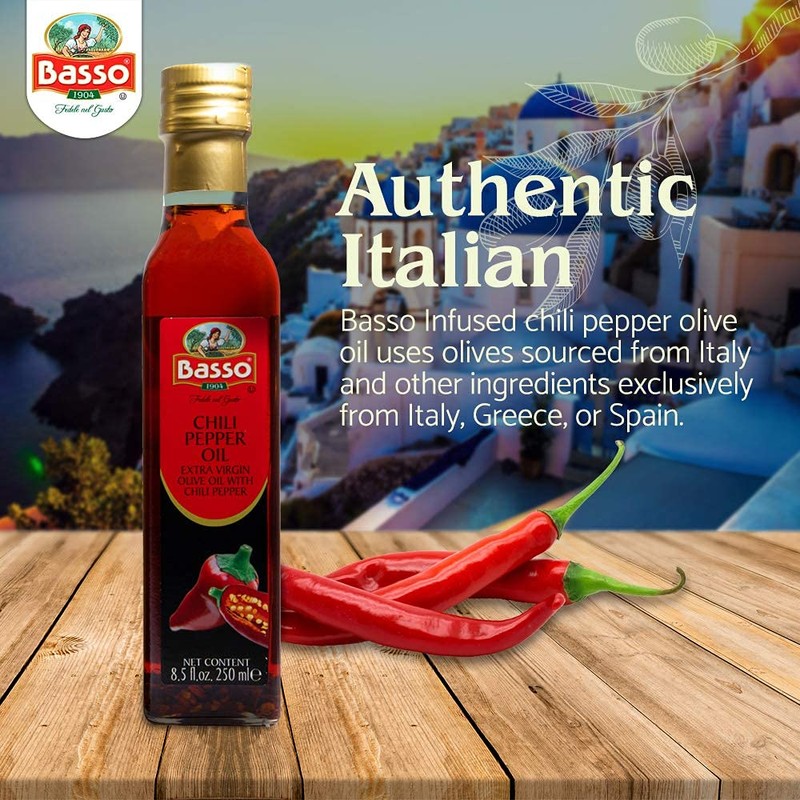 Spicy Chili Oil, Infused Premium Extra Virgin Olive Oil, 8.5