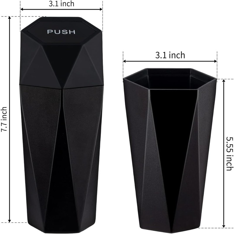 Car Trash Can with Lid, Small Automatic Portable Cup Holder