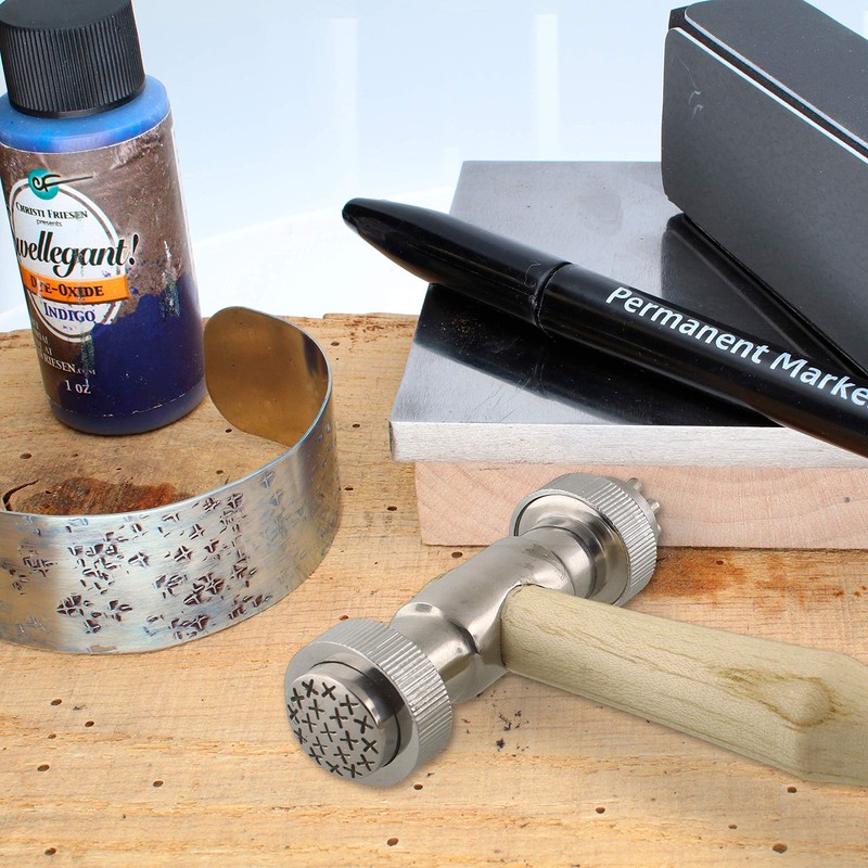 The Beadsmith Interchangeable Texture Hammer - Metal Elements - 10.5