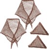 WILLBOND 4 Pcs Cotton Triangle Hair Net for Rollers, Women