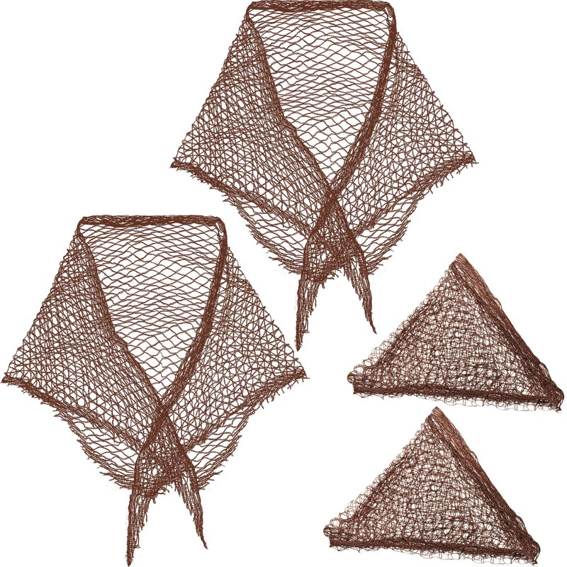 WILLBOND 4 Pcs Cotton Triangle Hair Net for Rollers, Women