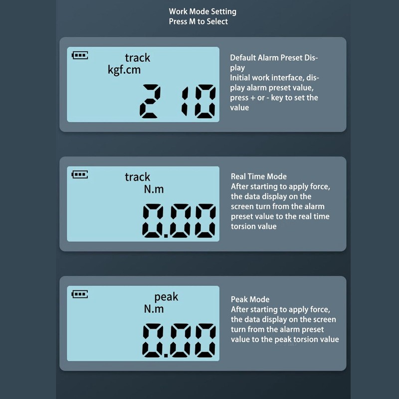 Digital Torsion Meter, Portable Wrench Adapter, 0.9 to 30N.m, 1/4