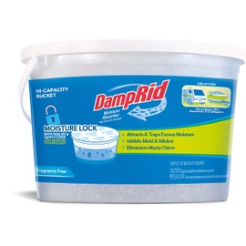 DampRid Moisture Absorber Hi-Capacity Bucket, 4 lb., Fragrance Free, For Fresher, Cleaner Air in Large Spaces, Lasts Up To 6 Months, No Electricity Required