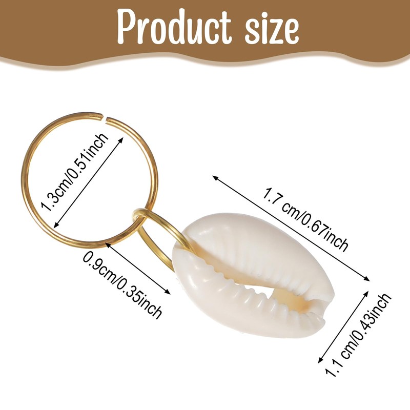 DOPENSPI 10PCS Shell Hair Clips, Boho Shell Hair Rings Seashell