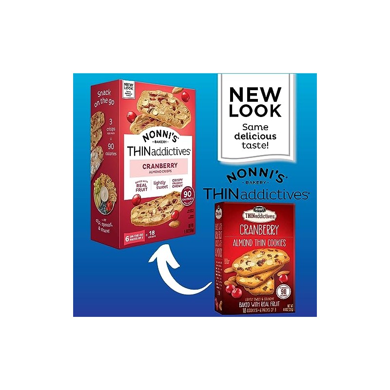 Thin Addictives Cranberry Almond Thins, 4.4 Ounce - 6 per