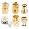 DRELD 6 Piece Garden Quick Coupling Adapter Set, Brass Hose