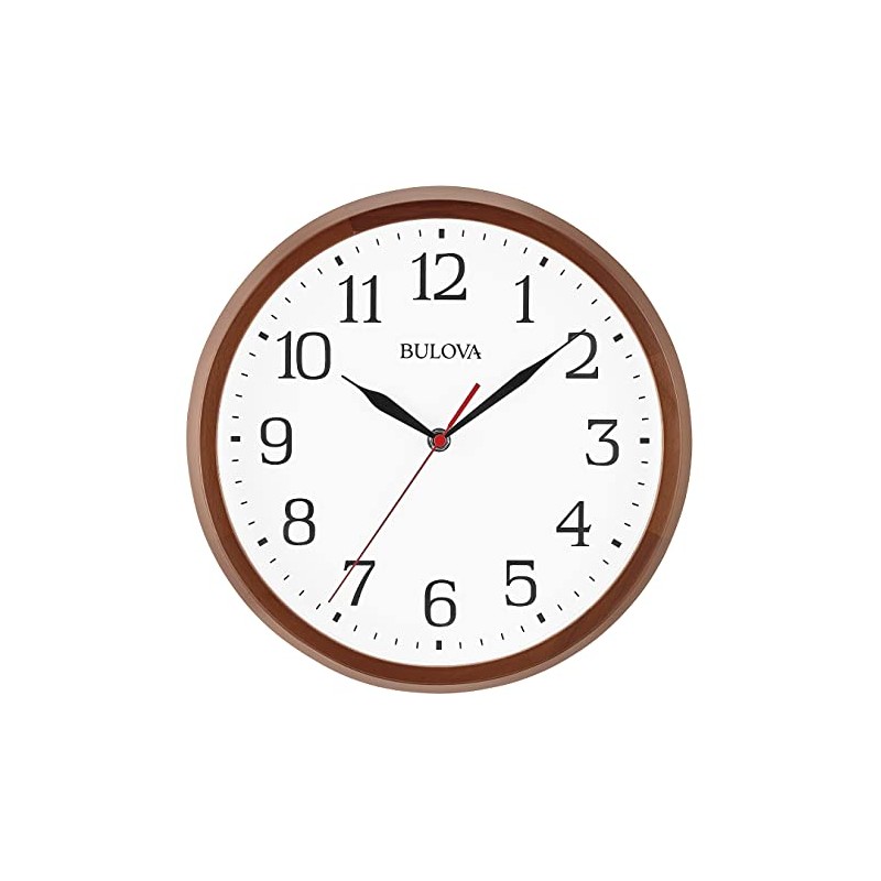 Bulova Clocks Model C4899 Clarity, Warm Walnut