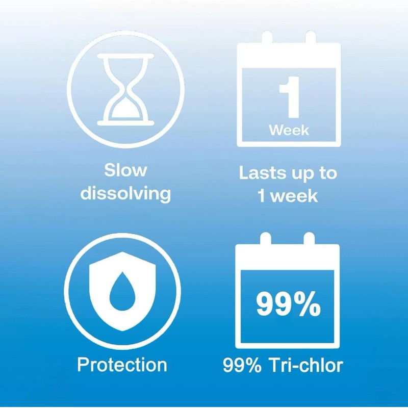 ClearView Chlorine Tablets 1 Inch 5 Lbs for Swimming Pools