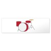 CafePress Red Drum Set 10"x3" Rectangle Vinyl Bumper Sticker Car