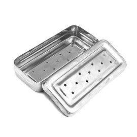 G.S 17x7x3 cm Instruments Box Perforated Stainless Steel Holloware Tray Box
