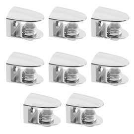 eMagTech 8Pcs Adjustable Glass Shelf Bracket with 8X Screws Clamp Wall Mount Shelf Support Holder Furniture Accessories for Cabinets Bookshelf