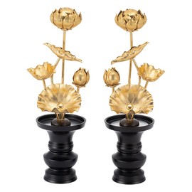 Takita Shoten Buddhist Altar Store Constant Flowers with Flower Stand, 4 Inches (1 Pair), Total Height 8.5 inches (21.5 cm), Buddhist Altar, Everflowers, Made in Japan, Certificate Included